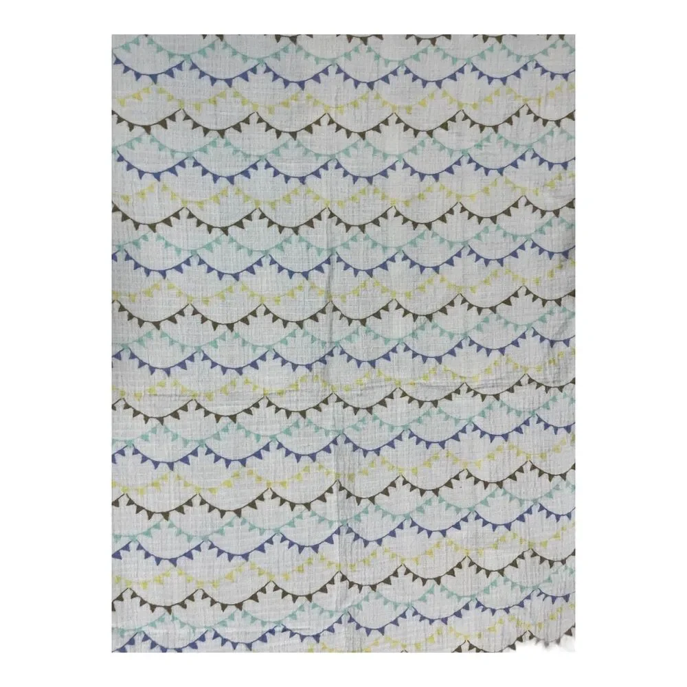 Patina Vie Baby Muslin Blanket Bunting Flags Banners Yellow Brown Blue